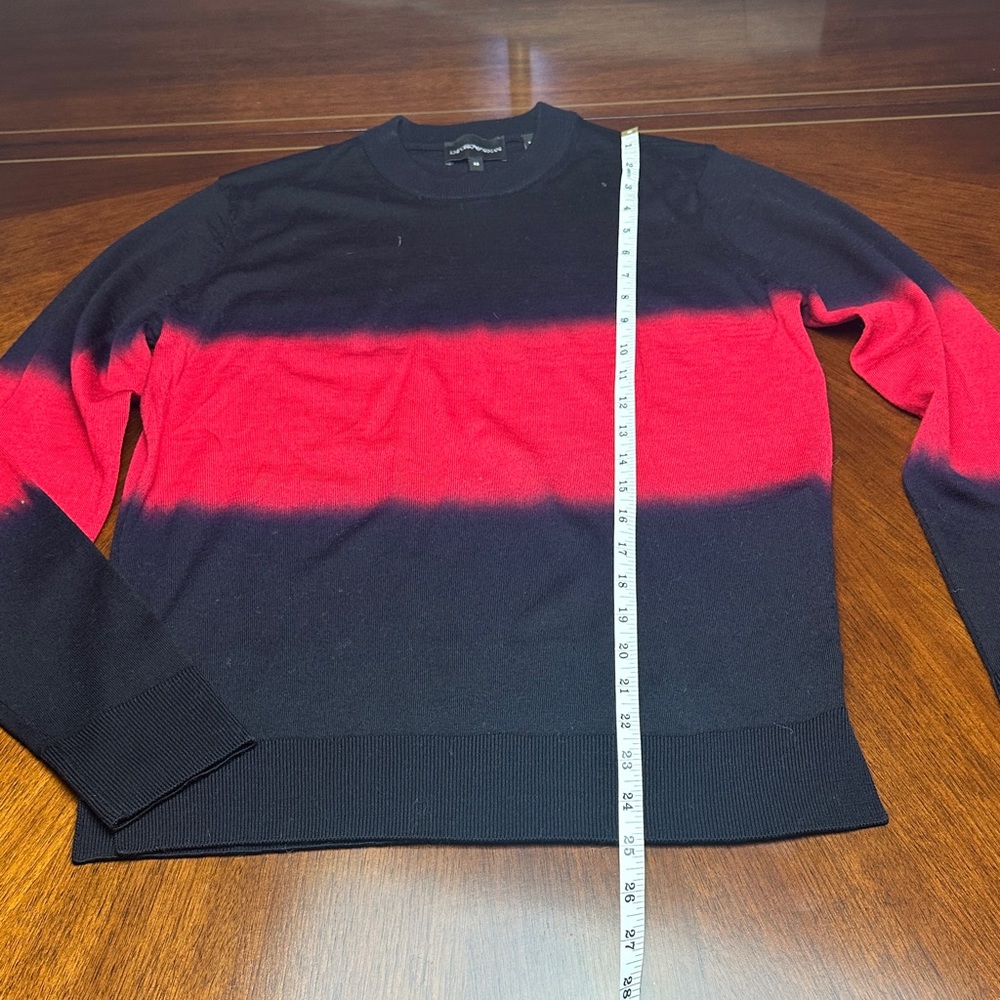 Emporio Armani Navy & Red Tie-Dye Ombre Sweater – Women’s Medium Size XS - Picture 6 of 12